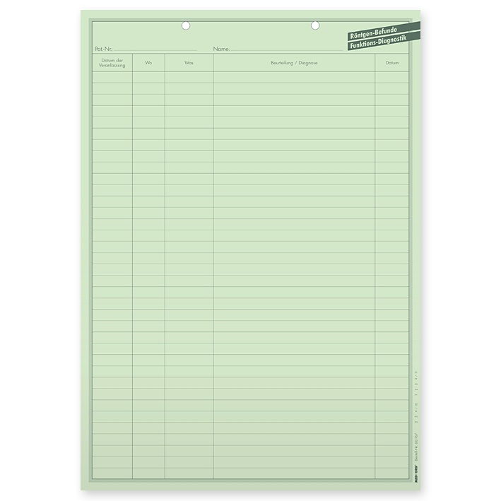 Röntgenbefunde DIN A4 Für alle Fachgruppen (500 Stck.)