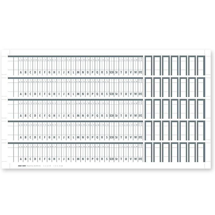 Alphabetleistenaufkleber MEGAnorm DIN A4 Aus unzerreißbarer PP-Folie (100 Stck.)