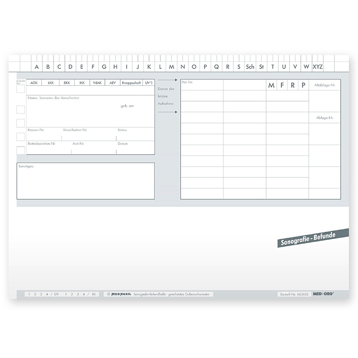 [MEO 60.803] Sonografiebefundhüllen (500 Stck.)