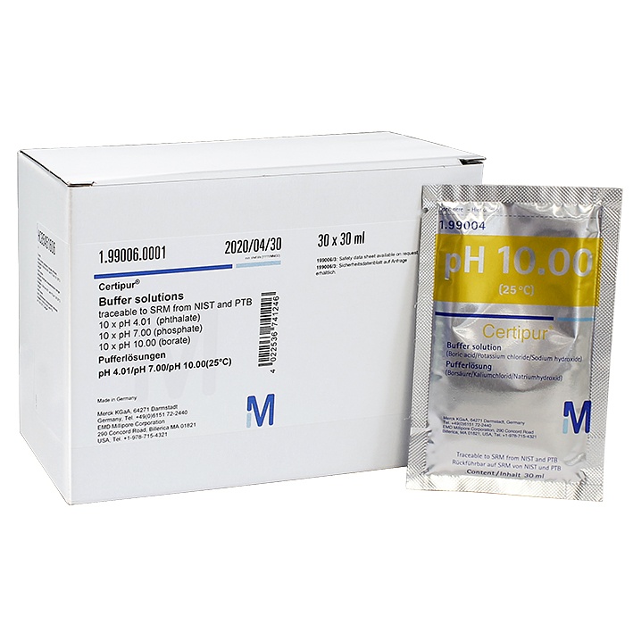 [MER 1.99006.0001] Pufferlösungen rückführbar auf SRM Von NIST und PTB (30 Stck.)