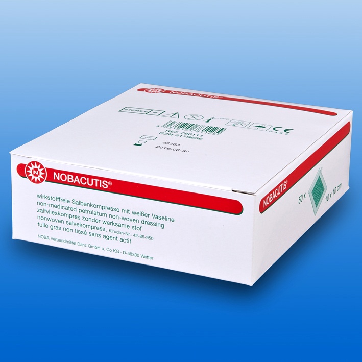 NOBACUTIS Salbenkompressen steril 7,5 x 7,5 cm (50 Stck.)