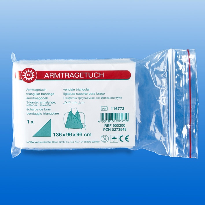 [NOB 900200] Armtragetuch, weiß, aus Vliesstoff 96 x 96 x 136 cm