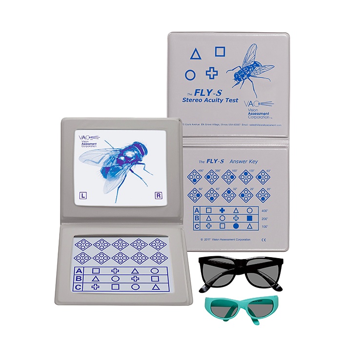 Stereotest Fliege-S (The Fly-S) mit Geometrischen Formen, Buchformat