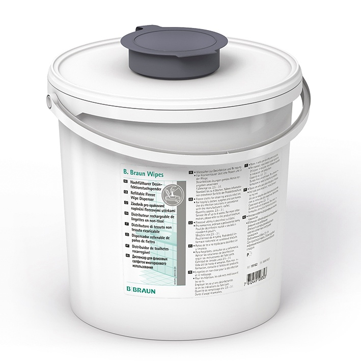 Wipes Spendereimer Mit grauem Deckel (ohne Vliesrolle)