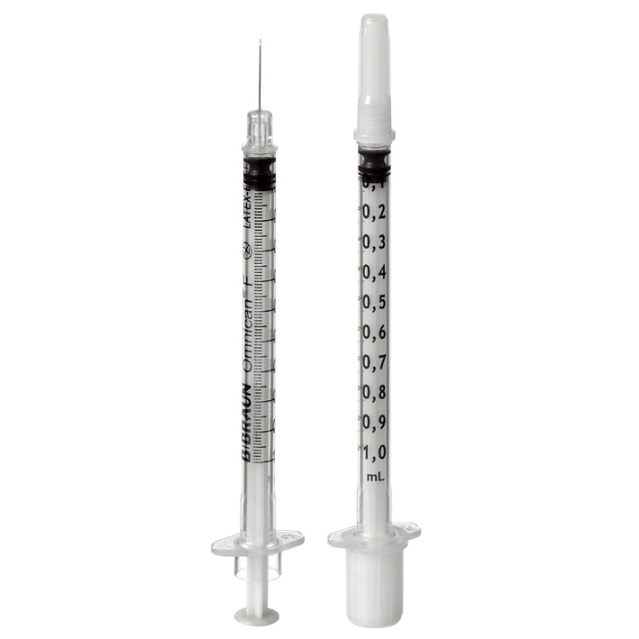[PET 9161502S] Omnican F Spritzen 1 ml mit integrierter Kanüle 0,30 x 12 mm (100 Stck.)