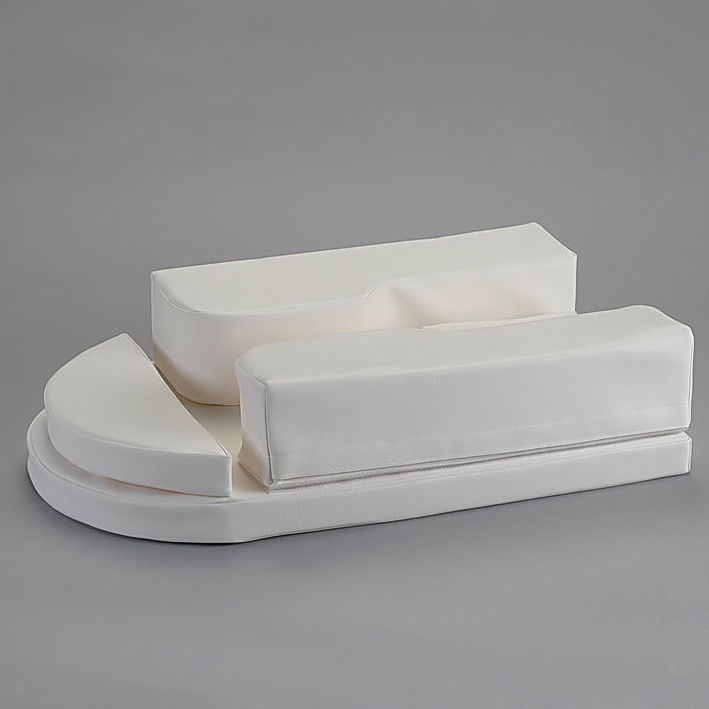 Baby-Seitenlagerungskissen Tom Kunstlederbezug, weiß, mit verstellbarer