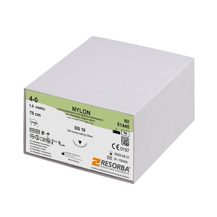 NYLON DS 18 4/0=1,5 schwarz monofil Nahtmaterial Fadenlänge 75 cm (36 Stck.)