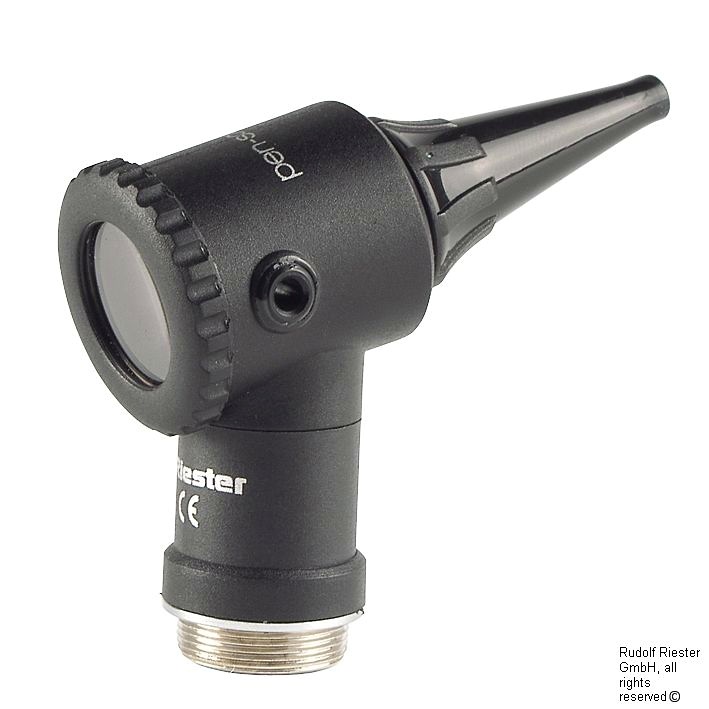 [RIE 10502] Ri-mini F.O. Otoskopkopf XL 2,5 V Schwarz, mit Schraubverschluss