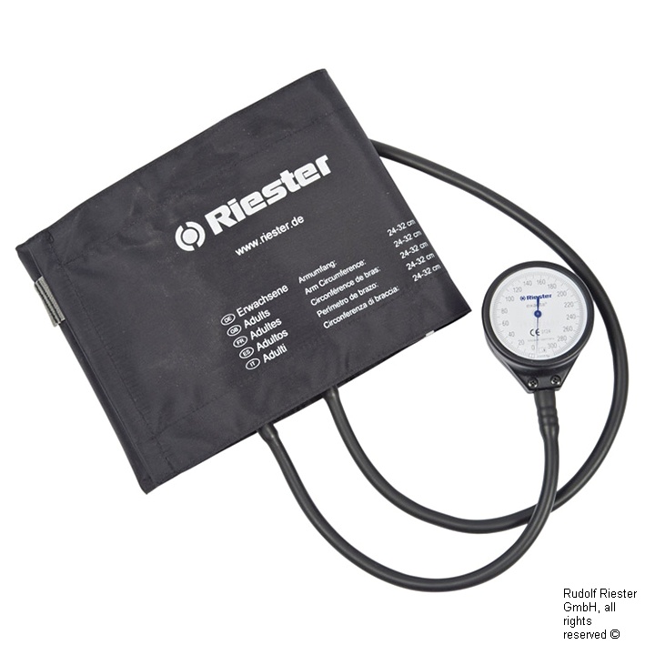 Exacta Blutdruckmessgerät schwarz Lackiert Ø 49 mm, 2-Schlauch