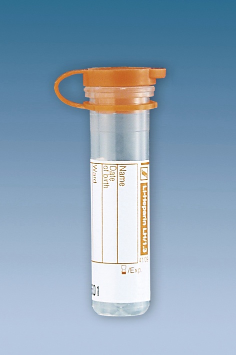[SAR 41.1503.005] Mikro-Probengefäße 1,3ml Lithium-Heparin Mit Eindrückstopfen (1000 Stck.)