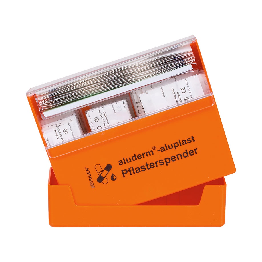 [SÖH 1009910] Aluderm-aluplast Pflasterspender orange Erwachsene, gefüllt