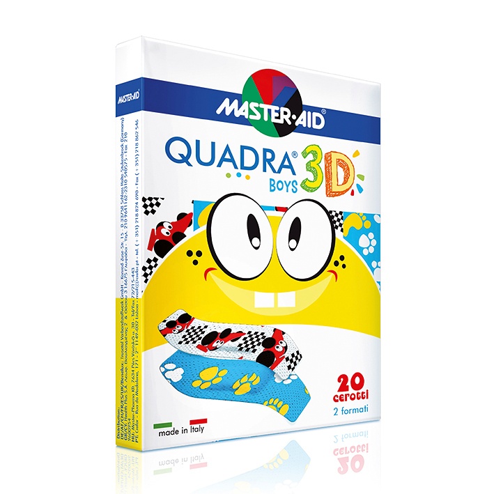 [TRU 70464] QUADRA 3D BOYS Wundverband Zwei Formen Sortiment (20 Stck.)