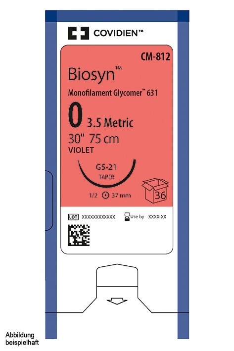 [TYC UM-203] Biosyn CV-23 4/0=1,5 violett Nahtmaterial Fadenlänge 75 cm (36 Stck.)