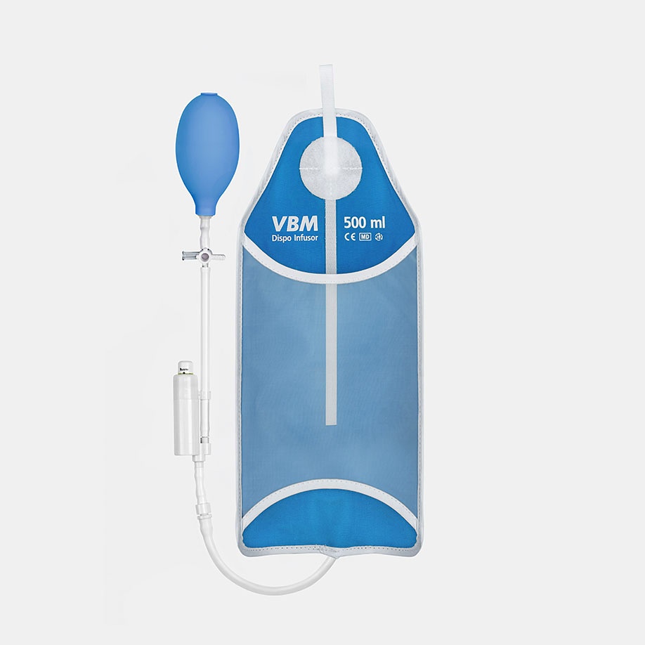 [VBM 5602050] Dispo Infusor 500 mit Handgebläse, Drei Wegehahn u. Farbkodierter Druckanzeige