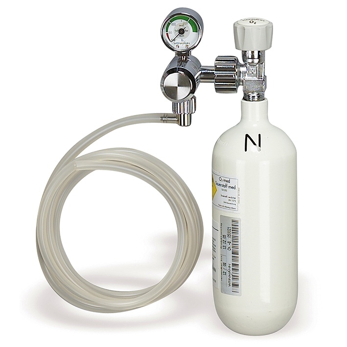 Sauerstoff-Gerät mit Sauerstoff-Flasche 0,8 Ltr. Leer