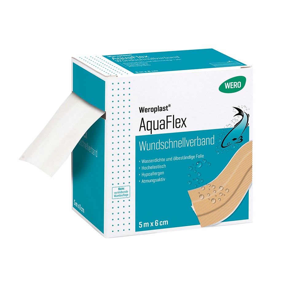 [WEM 170258] Weroplast AquaFlex Wundschnellverband 5 m x 6 cm