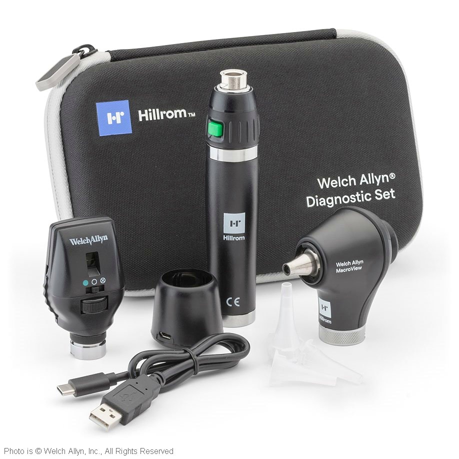 [WLA 71-SM2LXU] Diagnostik-Set 3,5 V LED Coaxial Ophthalmoskop & MacroView Basic Otoskop