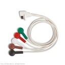 Patientenkabel, H3+ 5-adrig, IEC-Druckknopf, 69 cm, grau