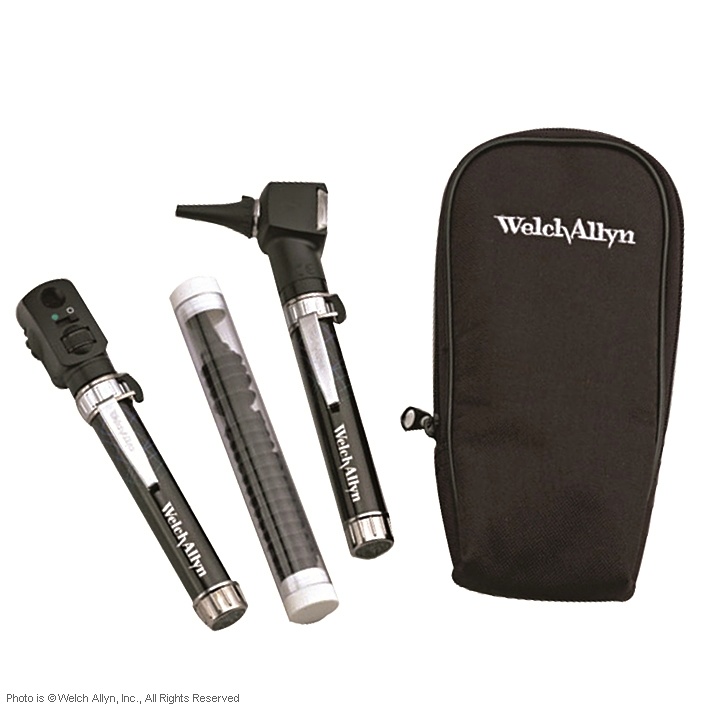 Pocket Junior Set mit Otoskop Ophthalmoskop, 2 Batteriegriffe im