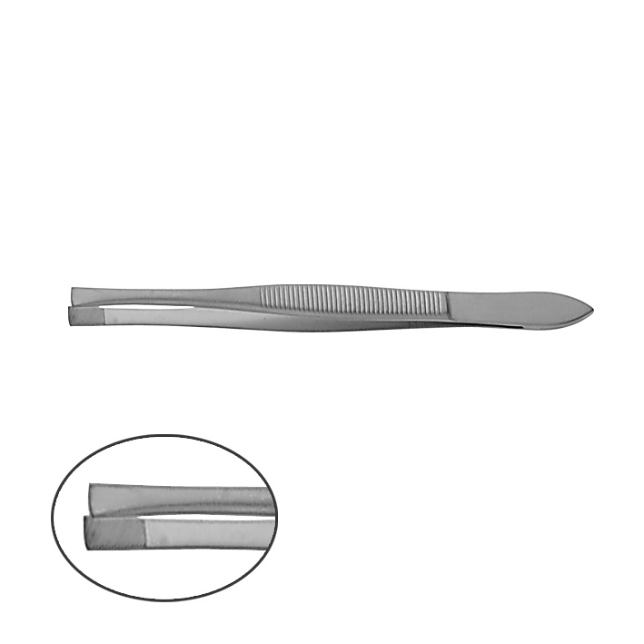 Cilienpinzette, schräg, 9 cm