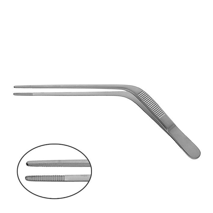 Ohrpinzette nach Wilde (Troeltsch) Abgewinkelt, 12 cm