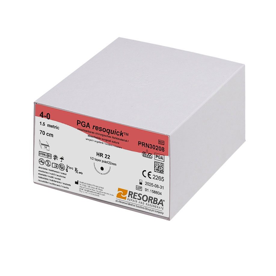 PGA-RESOQUICK HR 22 4/0=1,5, ungefärbt Nahtmaterial Fadenlänge 70 cm (24 Stck.)