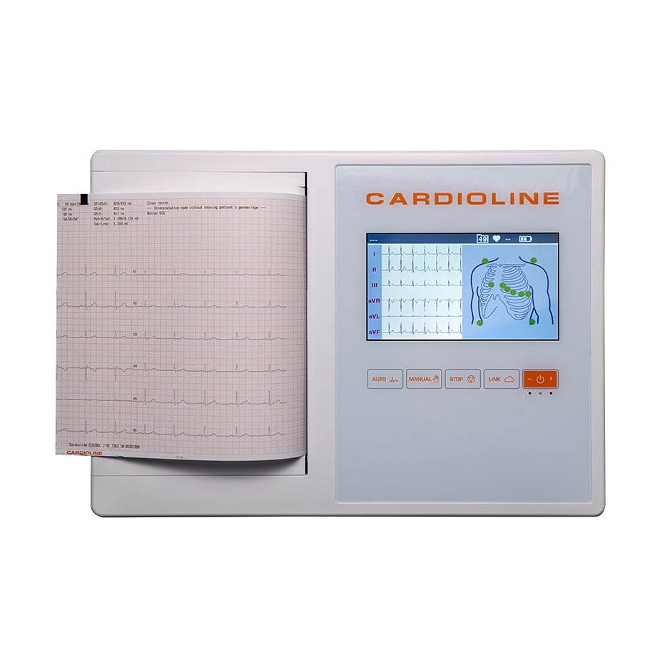 [CDL 80609792] Cardioline Ruhe-EKG ECG200L 7-Touchscreen-Farbdisplay, tragbar