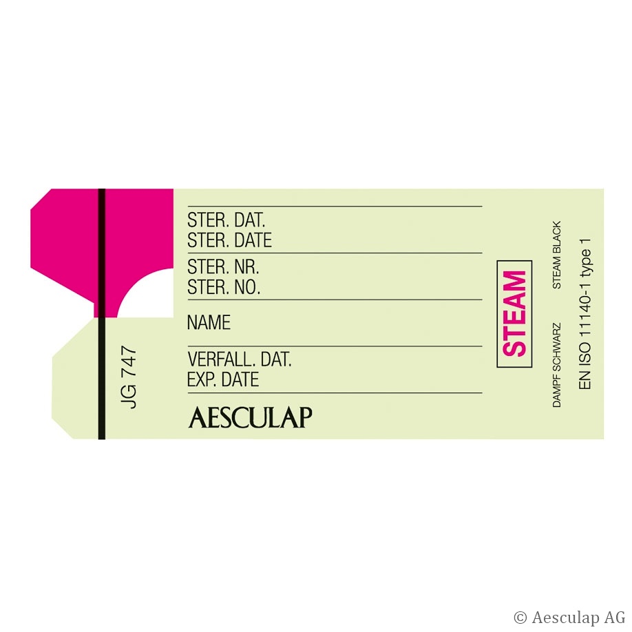 Indikatorplomben mit Kleberücken und Prozessindikator Dampf, grün (1000 Stck)