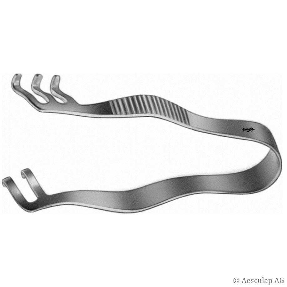 [AES BV003R] Wundspreizer Finsen, 2 x 3 Zähne 7,5 cm, selbsthaltend, stumpf, unsteril