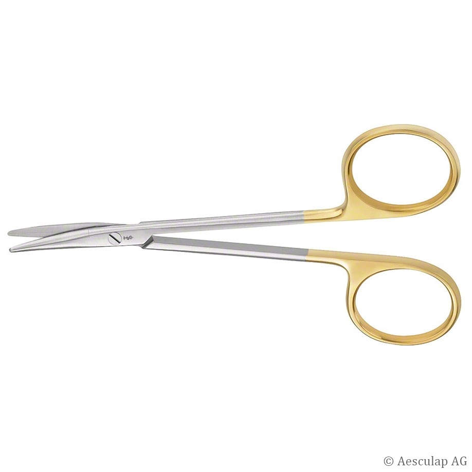 Durotip Präparierschere, gebogen 11,5 cm, stumpf/stumpf