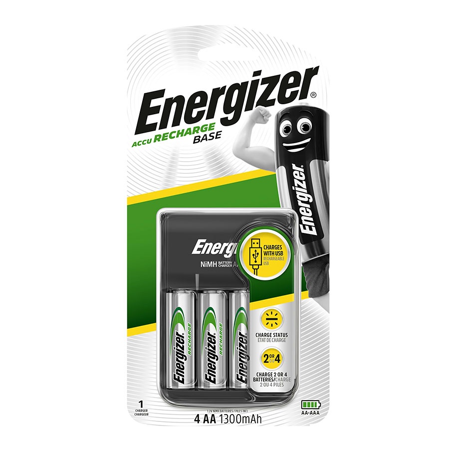 Ladegerät Base Charger +4AA 1300 mAh Inkl. 4 Universal Mignon AA 1,2 V