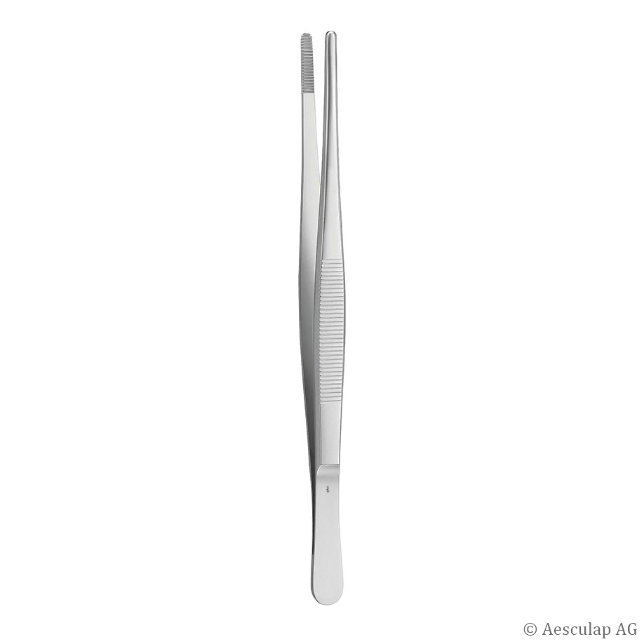 [AES BD049R] Anat. Pinzette, gerade, standard Gerieft, 16 cm