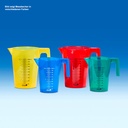 Messbecher stapelbar, rot, PP, 1000 ml Schwarze Skala, beidseitig bedruckt
