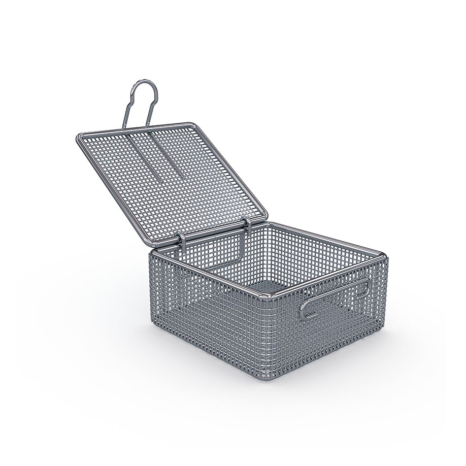 [HUP 7501132] Siebkorb für Kleinteile 80 x 80 x 42 mm Mit Bodenrahmen und Deckel