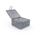 Siebkorb für Kleinteile 80 x 80 x 42 mm Mit Bodenrahmen und Deckel