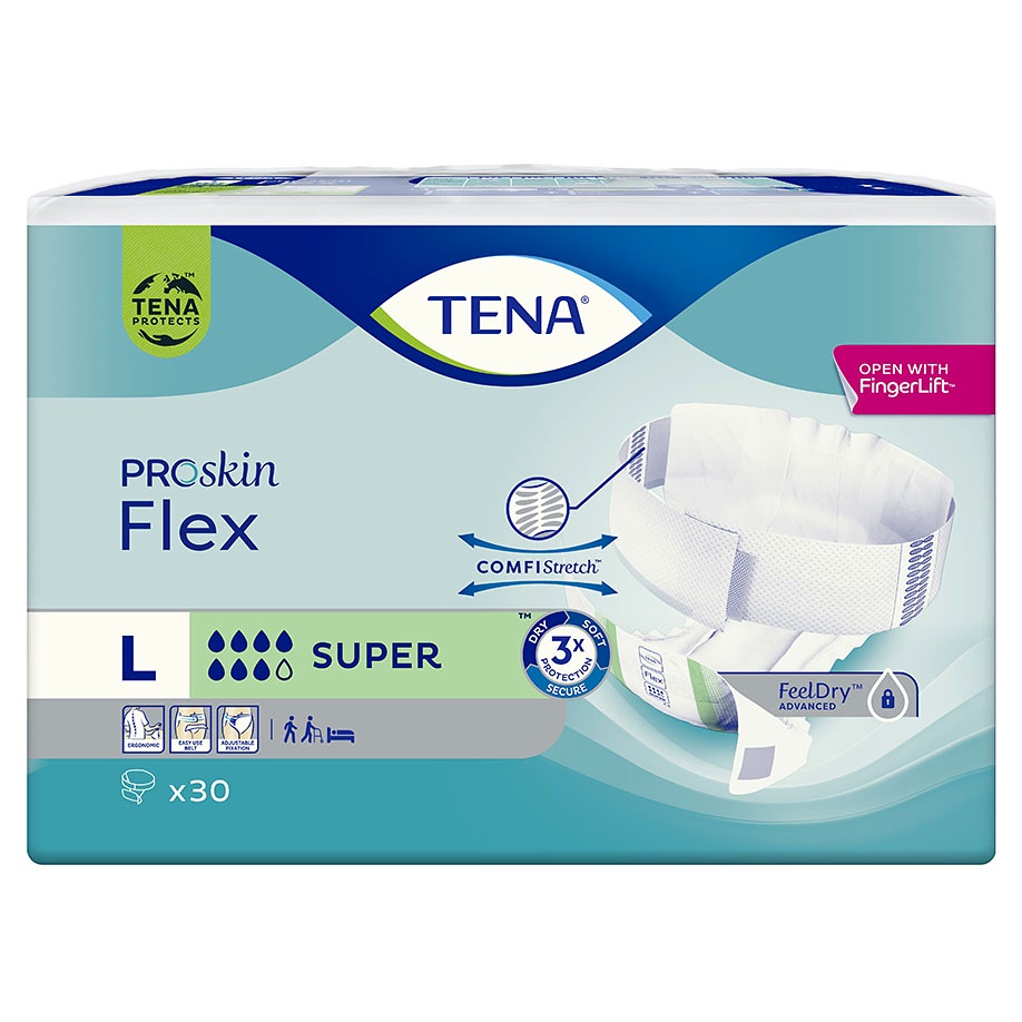 [SCA 729281] TENA Flex Super L grün Inkontinenzeinlagen (3 x 30 Stck.)