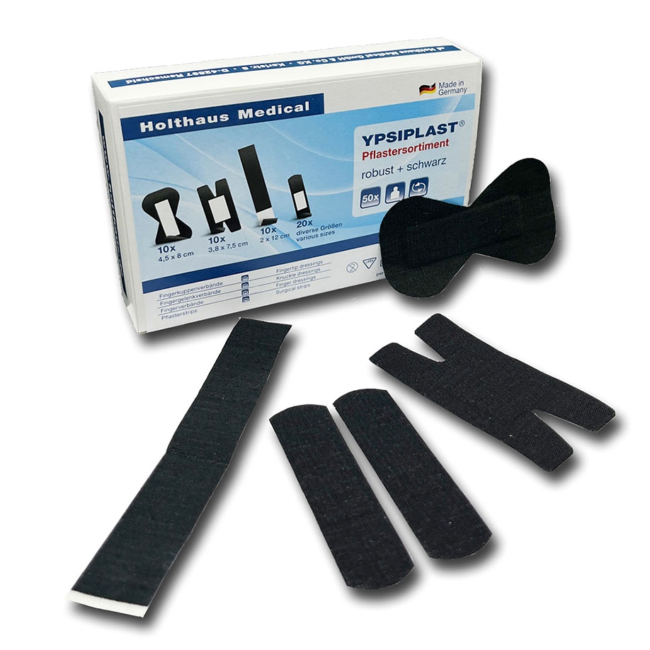 [HOL 40800] YPSIPLAST Pflastersortiment robust 50-teilig, schwarz
