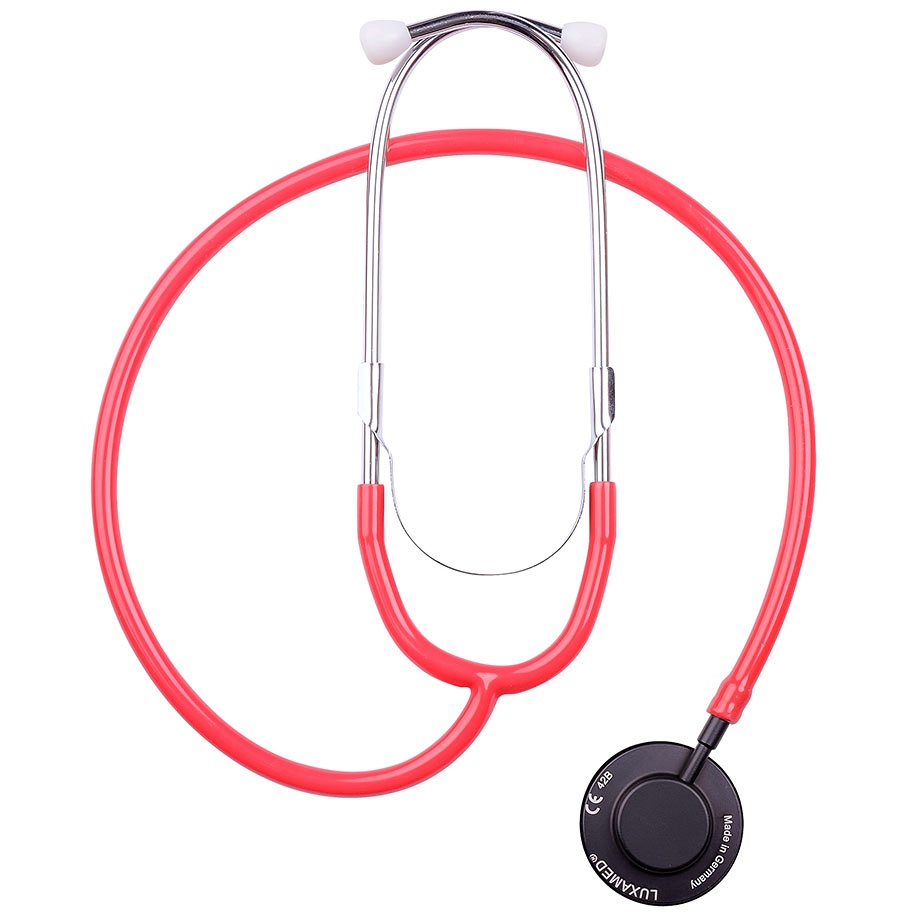 LuxaScope Sonus Flat Flex Stethoskop Aluminium, Schlauch rot