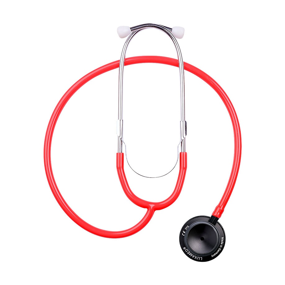 LuxaScope Sonus Double Flex Stethoskop Aluminium für Erwachsene, Schlauch rot