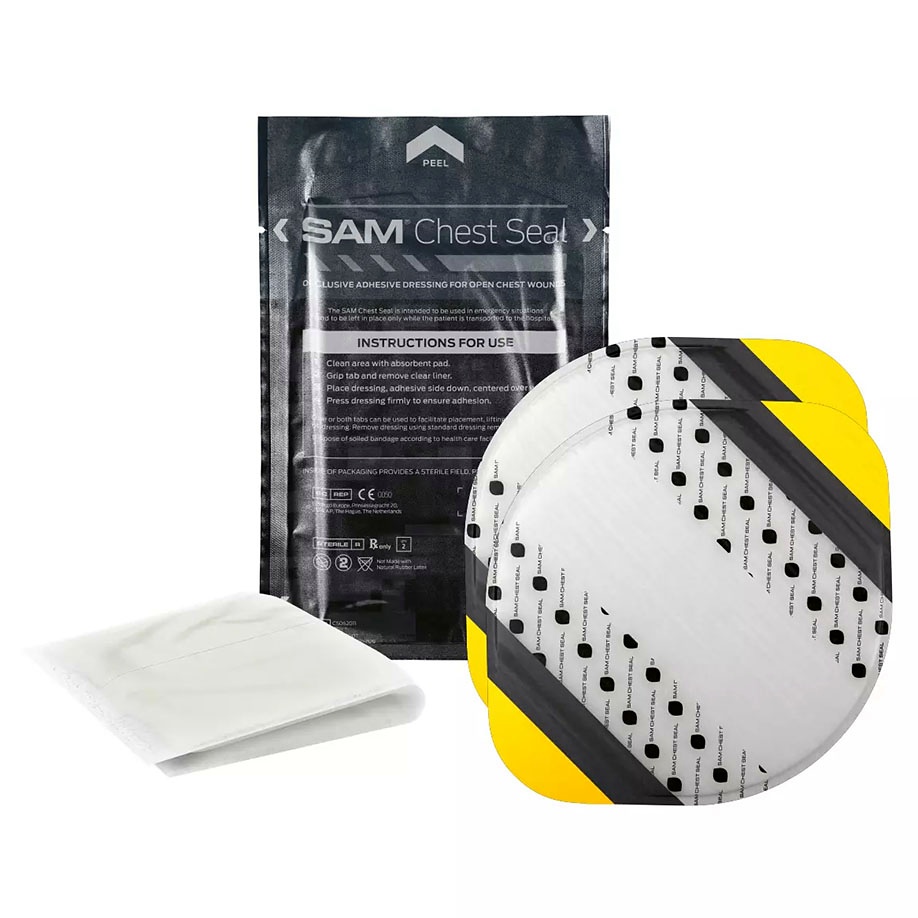 [WEM 500243] SAM Chest Seal - ohne Ventil Steril, (2 Stck.)