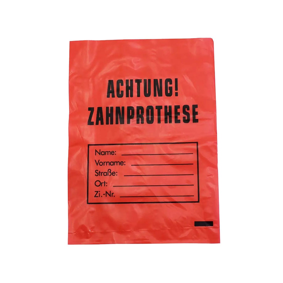 [MEG 123165] Zahnprothesenbeutel rot, LDPE 170 x 240 mm, 35 m (100 Stck.)