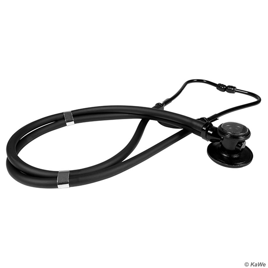 [KUW 06.22500.122] Doppelkopf-Stethoskop Typ Rapport Black-line mit 55 cm Schlauch