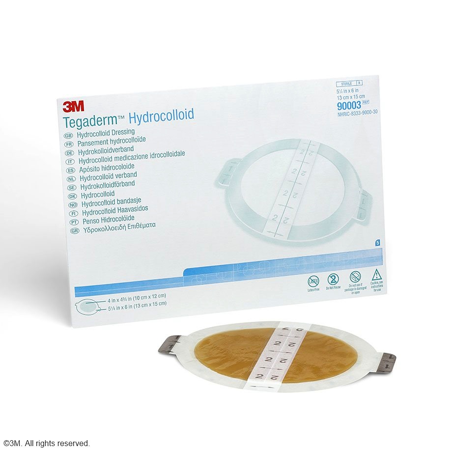 [DMM 90003] 3M Tegaderm Hydrokolloidverband, oval Mit Kleberand, 13 x 15 cm (5 Stck.)