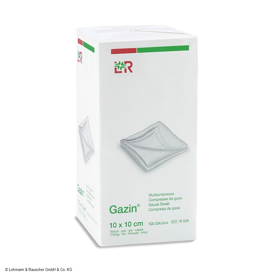 Gazin Kompressen unsteril 16-fach, 10 x 10 cm (100 Stck.)