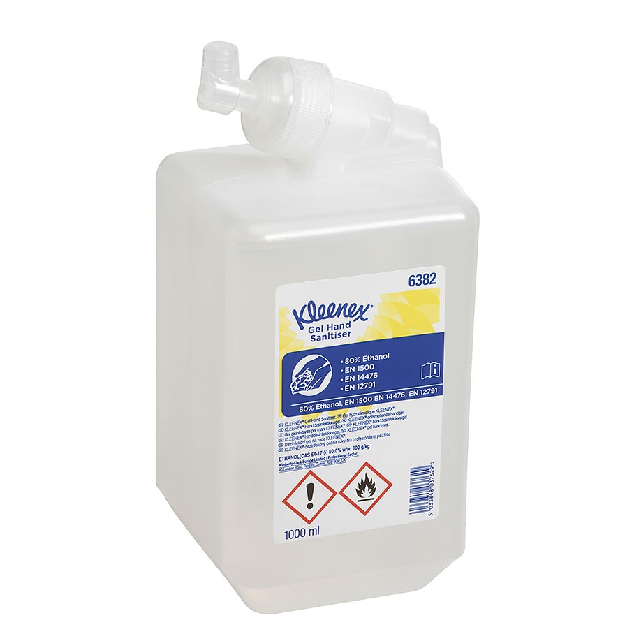 [KIM 6382] KLEENEX Handdesinfektionsgel auf Alkoholbasis, transparent (6 x 1 Ltr.)