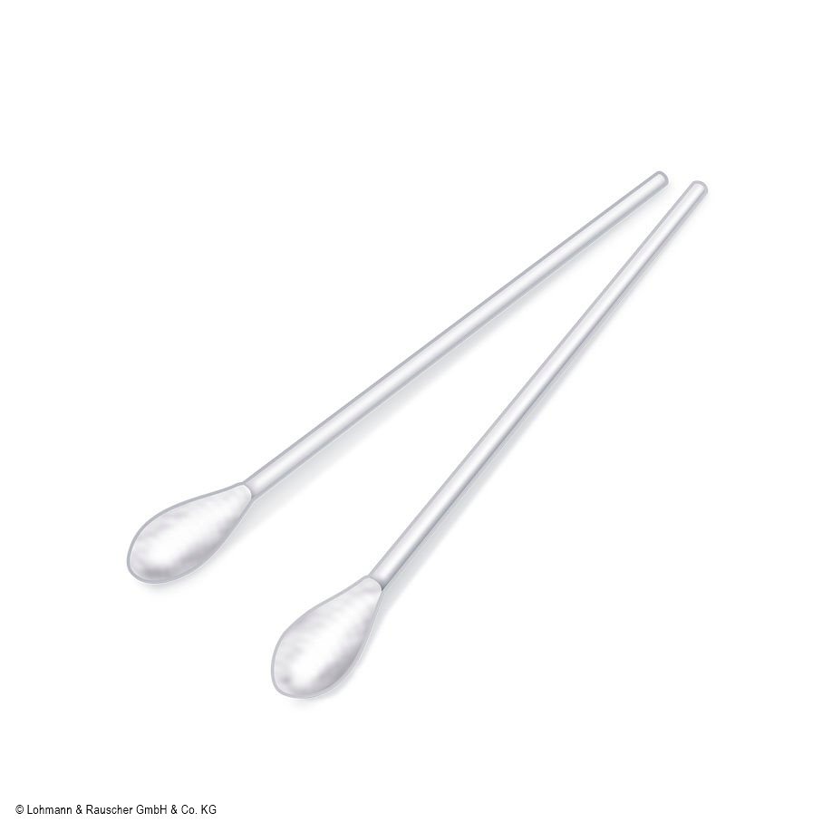 Raucotupf Stieltupfer steril 15 cm mit PP-Stiel, großer Wattekopf (50 x 2 Stck)