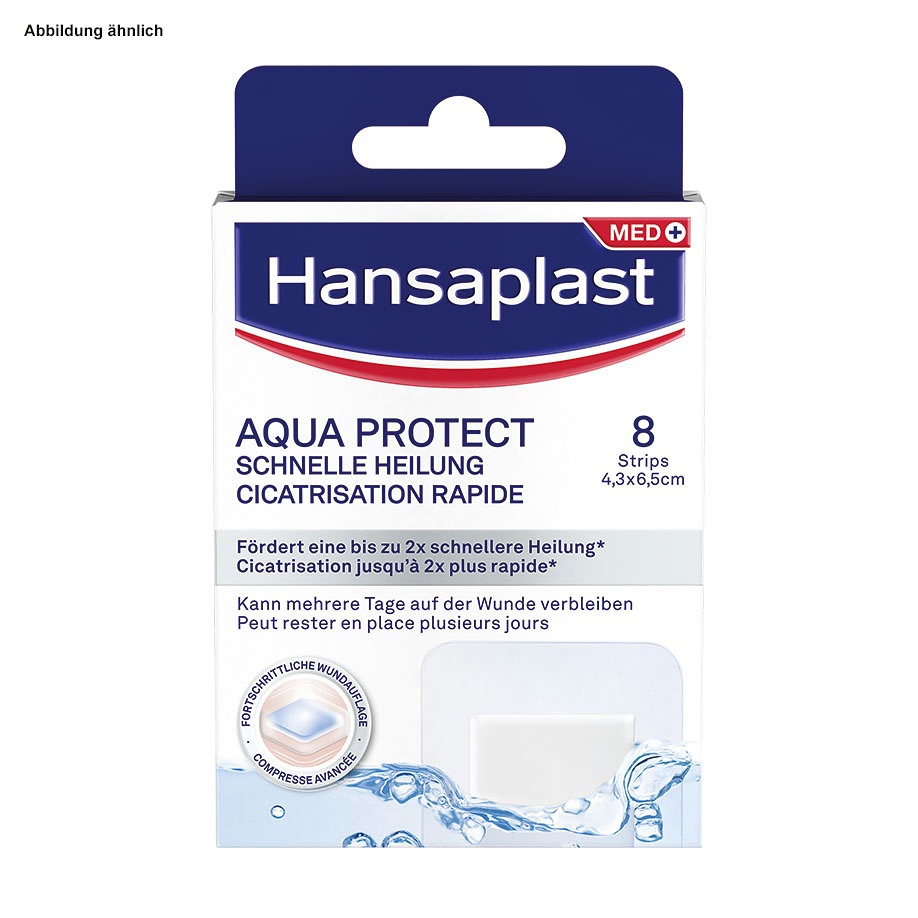 [BDF 45629] Hansaplast Aqua Protect Schnelle Heilung Pflaster 43 x 68 mm (8 Stck.)
