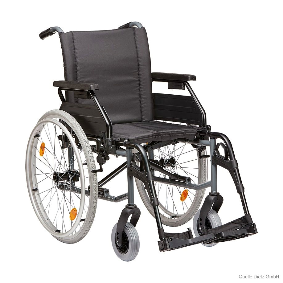 Standard-Faltrollstuhl TOMTAR MR-S Mangan Grey Metallic, Sitzbreite: 48 cm
