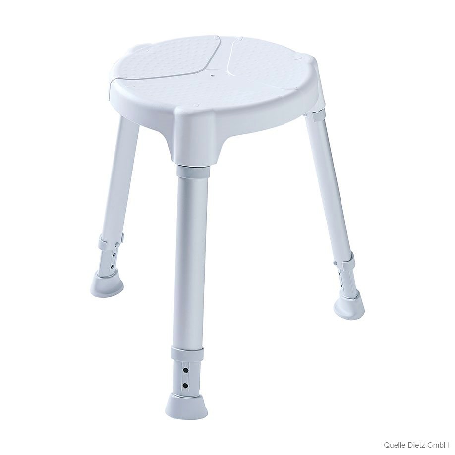 TAYO Duschhocker rund, weiß Stuhlbeine silber