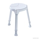 TAYO Duschhocker rund, weiß Stuhlbeine silber